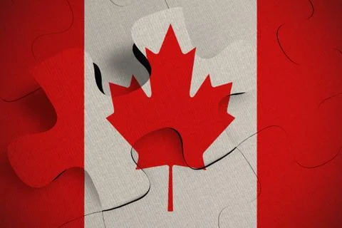 Composition of the concept of crisis and integration of a country CANADA FLAG Stock Illustration