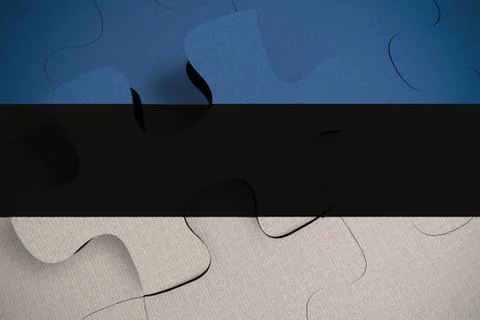 Composition of the concept of crisis and integration of a country Estonia FLA Stock Illustration