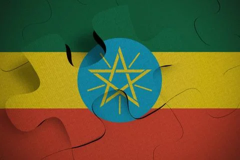 Composition of the concept of crisis and integration of a country Ethiopia FL Stock Illustration