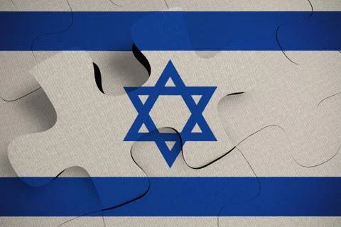 Composition of the concept of crisis and integration of a country Israel FLAG Stock Illustration