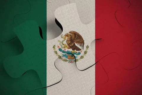 Composition of the concept of crisis and integration of a country Mexico FLAG Stock Illustration
