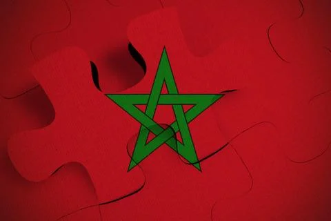 Composition of the concept of crisis and integration of a country Morocco FLA Stock Illustration