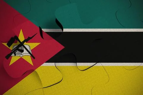 Composition of the concept of crisis and integration of a country Mozambique Stock Illustration