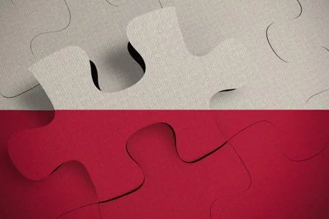 Composition of the concept of crisis and integration of a country Poland FLAG Stock Illustration