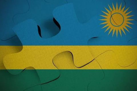 Composition of the concept of crisis and integration of a country Rwanda FLAG Stock Illustration