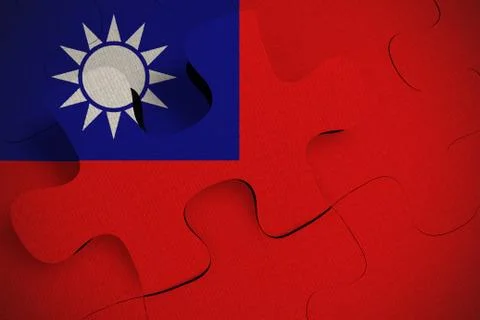 Composition of the concept of crisis and integration of a country Taiwan FLAG Stock Illustration
