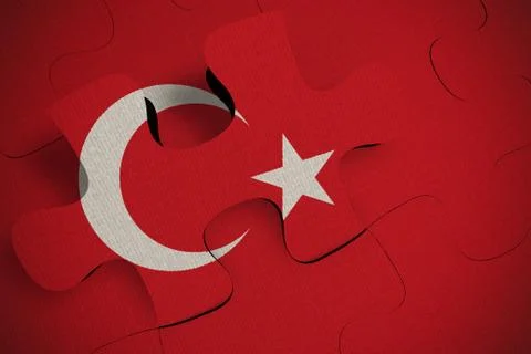 Composition of the concept of crisis and integration of a country Turkey FLAG Stock Illustration