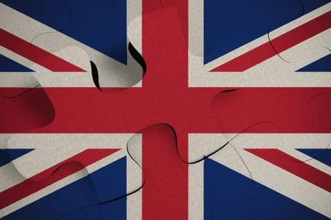 Composition of the concept of crisis and integration of a country United King Stock Illustration