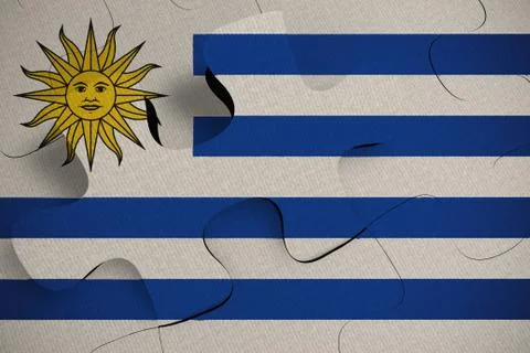 Composition of the concept of crisis and integration of a country Uruguay FLA Illustrazione stock