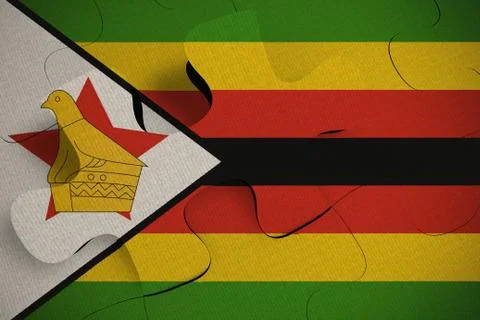 Composition of the concept of crisis and integration of a country Zimbabwe FL Stock Illustration