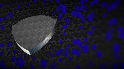 The composition of cybersecurity. Shield with binary code The composition ... 库存照片