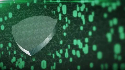 The composition of cybersecurity. Shield with binary code The composition ... Stock Photos