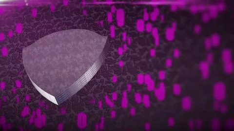 The composition of cybersecurity. Shield with binary code The composition ... 스톡 사진