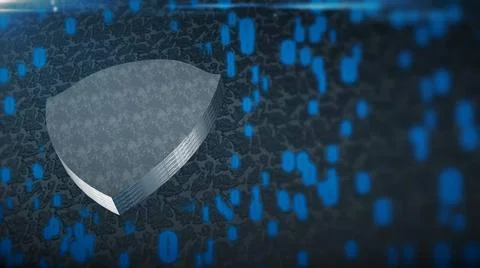 The composition of cybersecurity. Shield with binary code The composition ... 스톡 사진