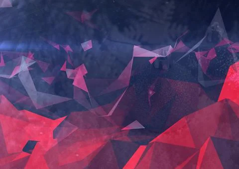Composition of dark grey and red angular abstract forms Illustrazione stock