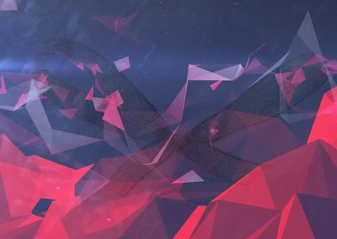 Composition of dark grey and red angular abstract forms Ilustración de archivo
