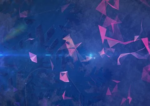 Composition of dark grey and red angular abstract forms with beam of blue light Ilustración de archivo
