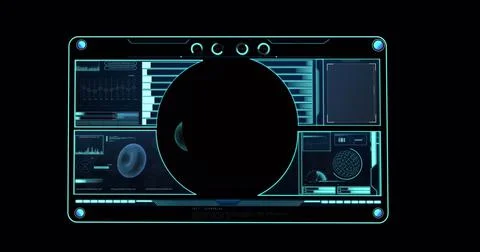 Composition of data processing on black background イラスト素材