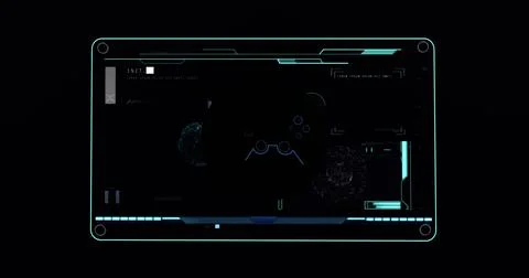 Composition of data processing on black background Ilustração Stock