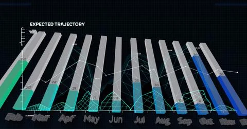Composition of data processing on black background Ilustração Stock