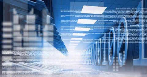 Composition of data processing over binary coding Illustrazione stock