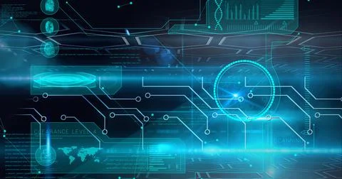 Composition of data processing over computer processor circuit board イラスト素材