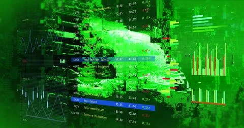 Composition of data processing over computer servers Stock Photos