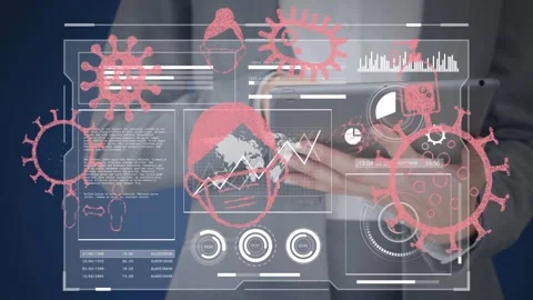 Composition of data processing over hacker with sweater Stock Footage 328648320