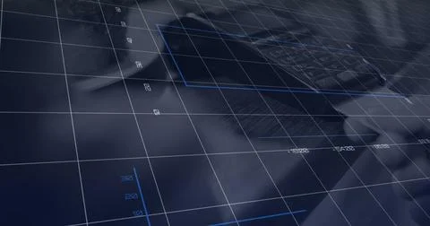 Composition of data processing over man paying with credit card over payment Stock Illustration