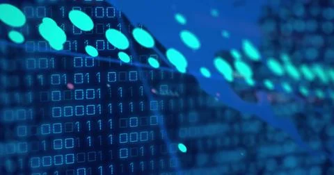 Composition of data processing over world map on black background 스톡 일러스트