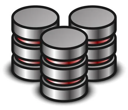 Composition of database, HDD cylinders Ilustração Stock
