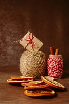 Composition of decoration for holidays. 스톡 사진