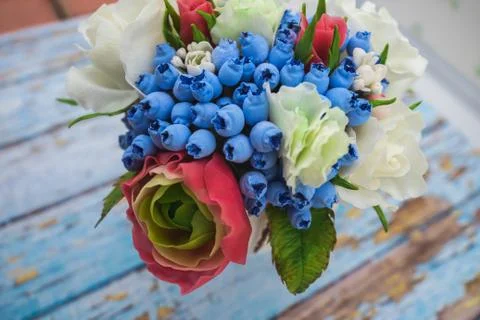 Composition of different flowers in a pot 스톡 사진