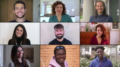 Composition on different multiethnic people smiling at camera Stock-Footage 219393166