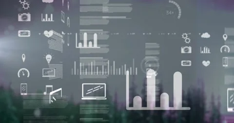 Composition of digital data processing and computer circuit board Stock Footage 328014574