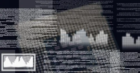 Composition of digital data processing over processor circuit board Stock Illustration