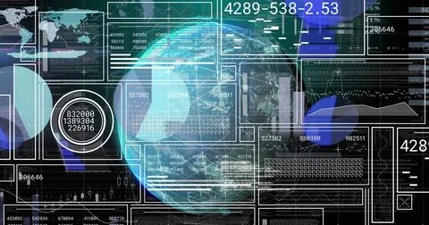 Composition of digital padlock and binary system over black background 写真素材