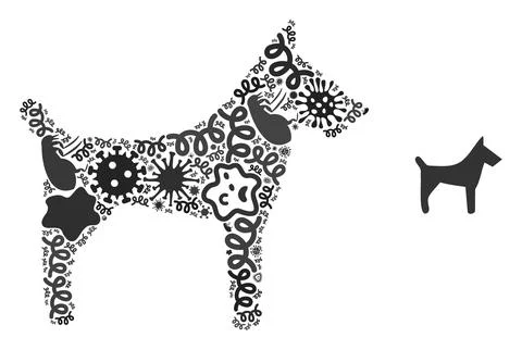 Composition Dog Icon of Infectious Microbes Stock-Illustration