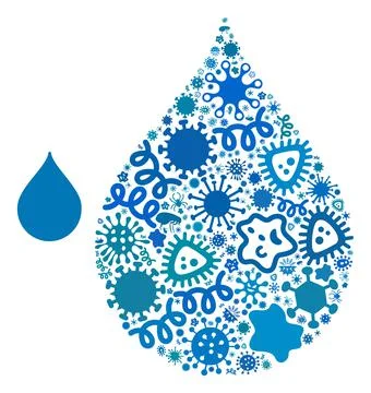 Composition Drop Icon of Infectious Pathogens 스톡 일러스트