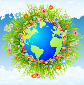 Composition for Earth Day, Stock Illustration