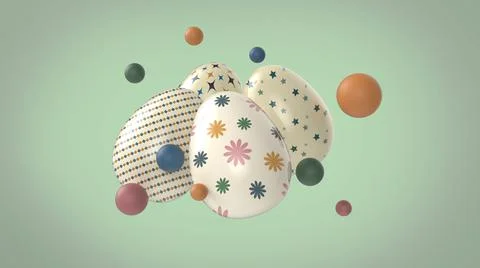 Composition of easter egg 3d image Stock Illustration