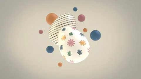 Composition of easter egg 3d image Stock Illustration