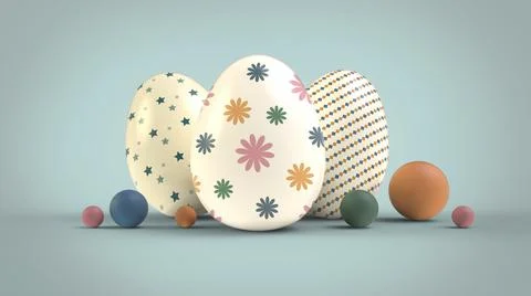 Composition of easter egg 3d image Stock Illustration