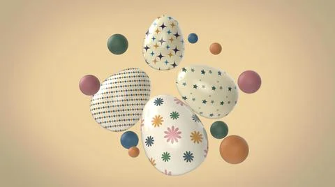 Composition of easter egg 3d image 스톡 일러스트