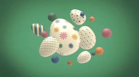 Composition of easter egg 3d image Stock Illustration