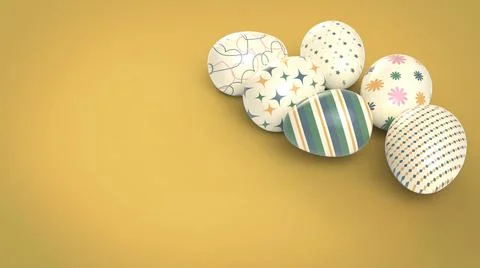 Composition of easter egg 3d image Stock Illustration