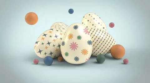 Composition of easter egg 3d image 스톡 일러스트