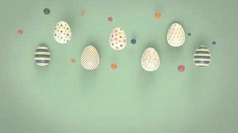 Composition of easter egg 3d image Stock Illustration