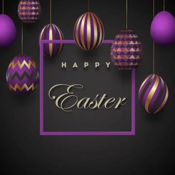 Composition of Easter eggs. Festive background Stock Illustration