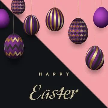 The composition of Easter eggs. Festive background Stock Illustration
